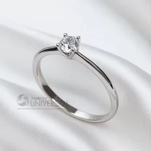 Anillo Solitario Plata Zircon